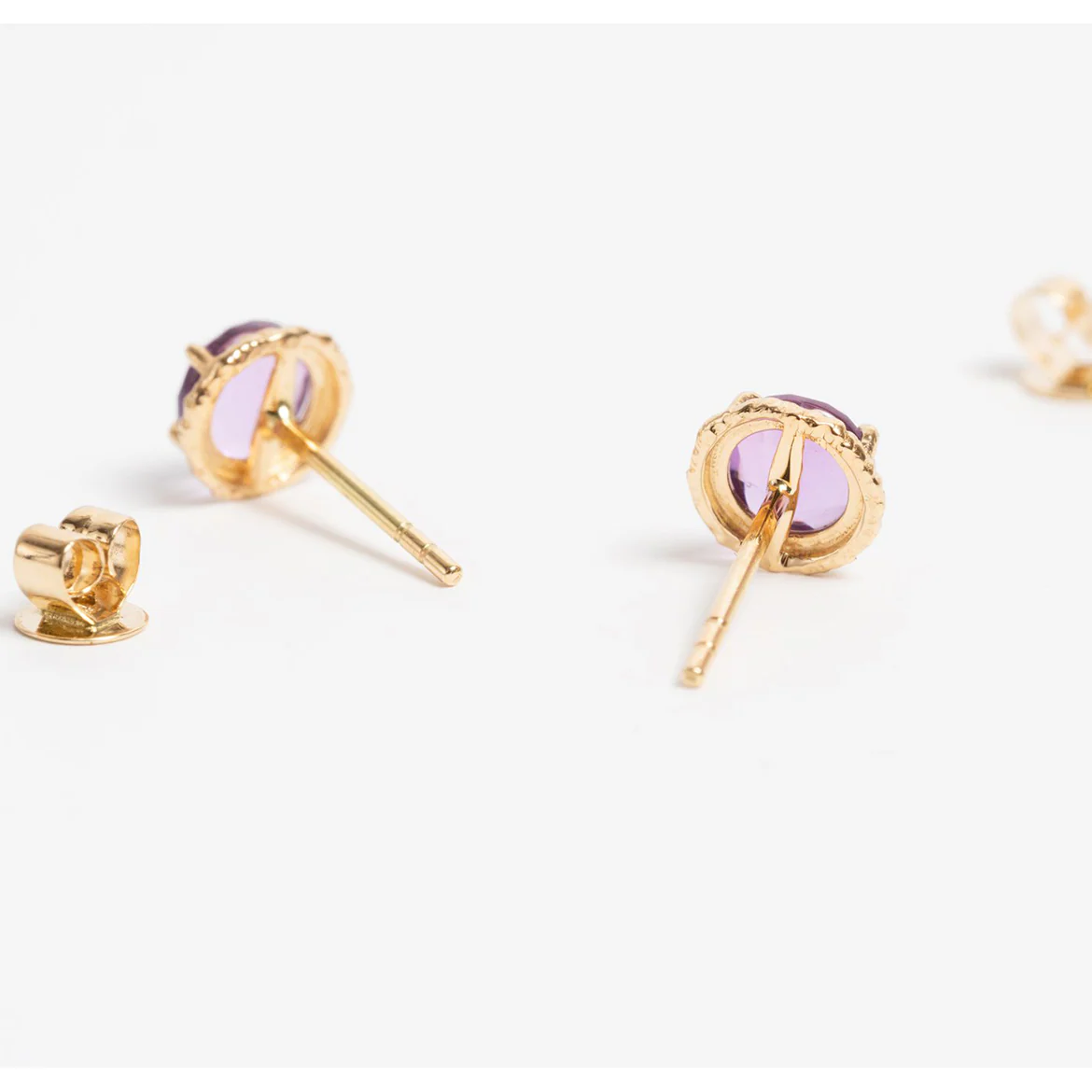 Amethyst Gold Earrings - Image 3