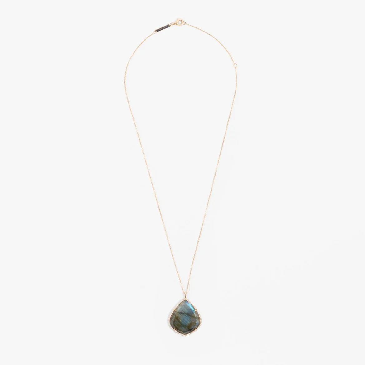Trapezoid Necklace in Labradorite and Diamonds - Image 4