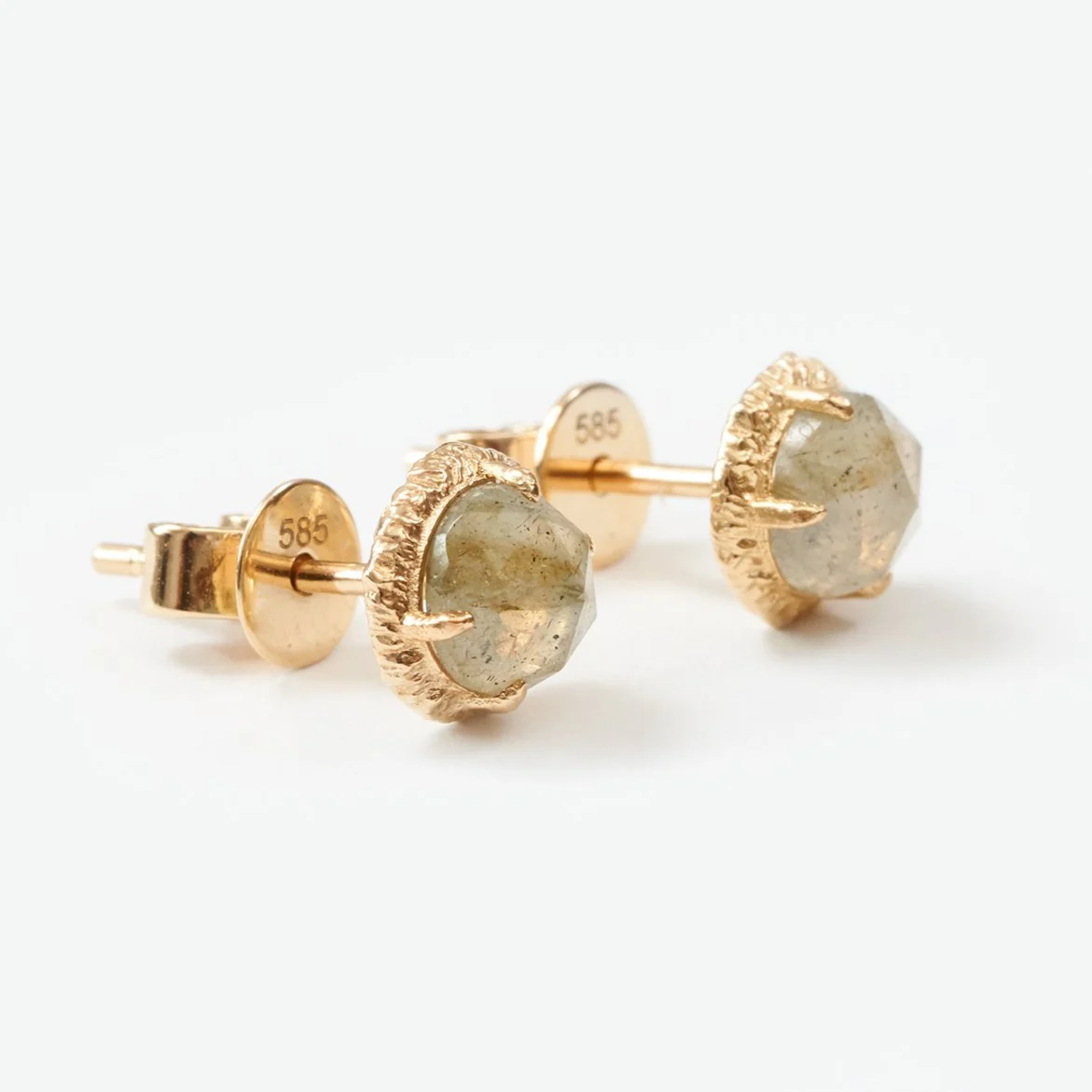 Labradorite Gold Earrings - Image 3