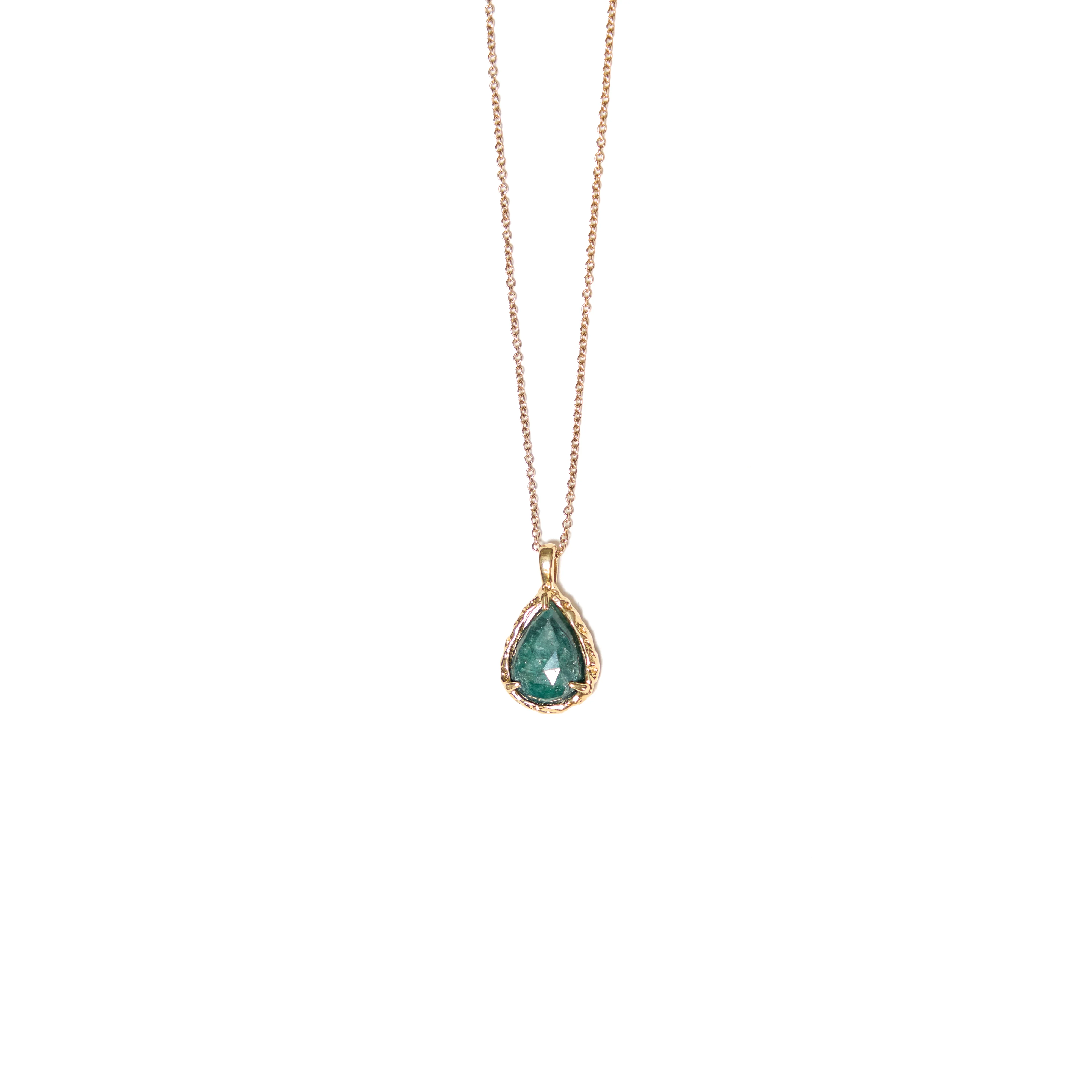 Mini Teardrop Necklace in Emerald - Image 3