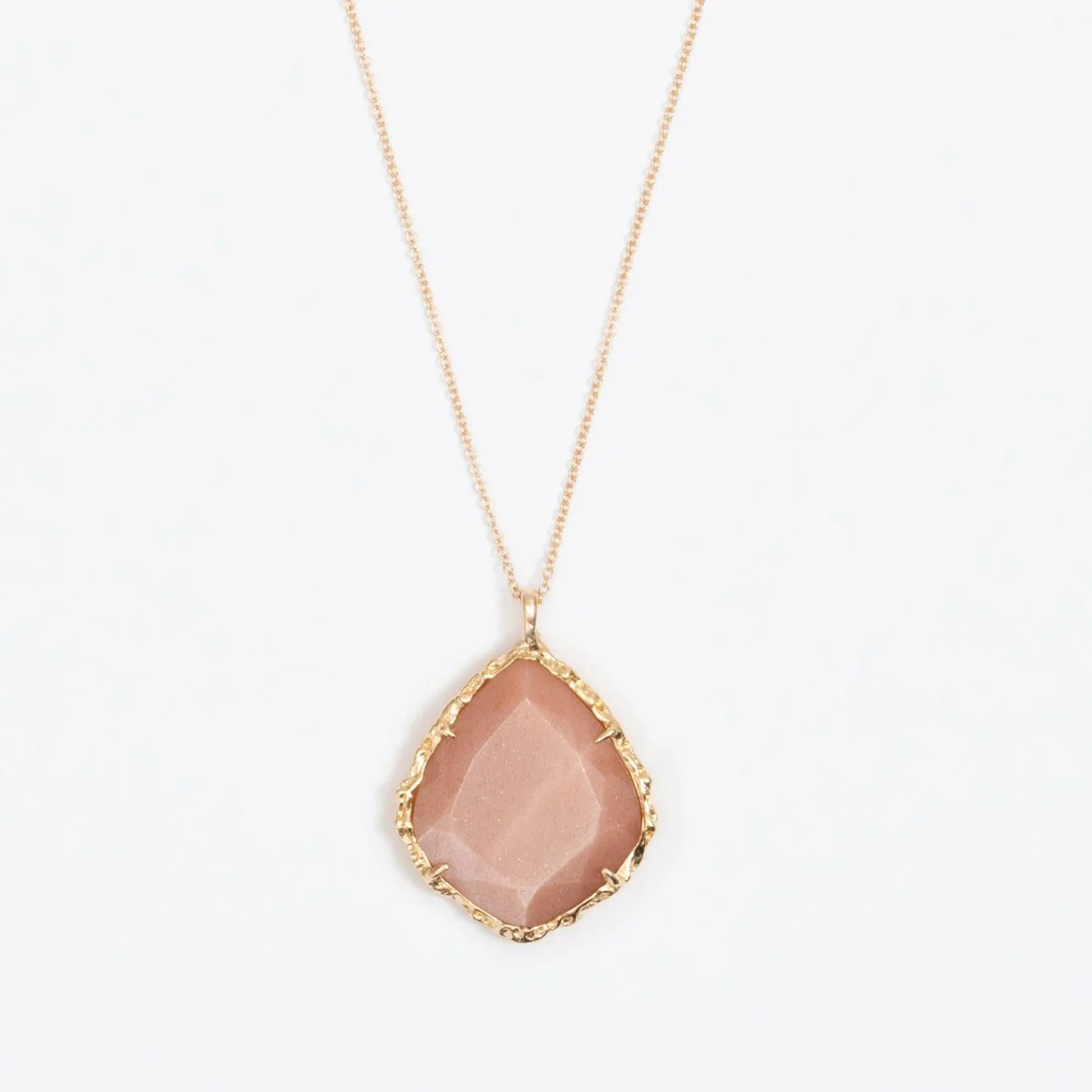 Trapezoid Necklace in Peach Moonstone - Image 3